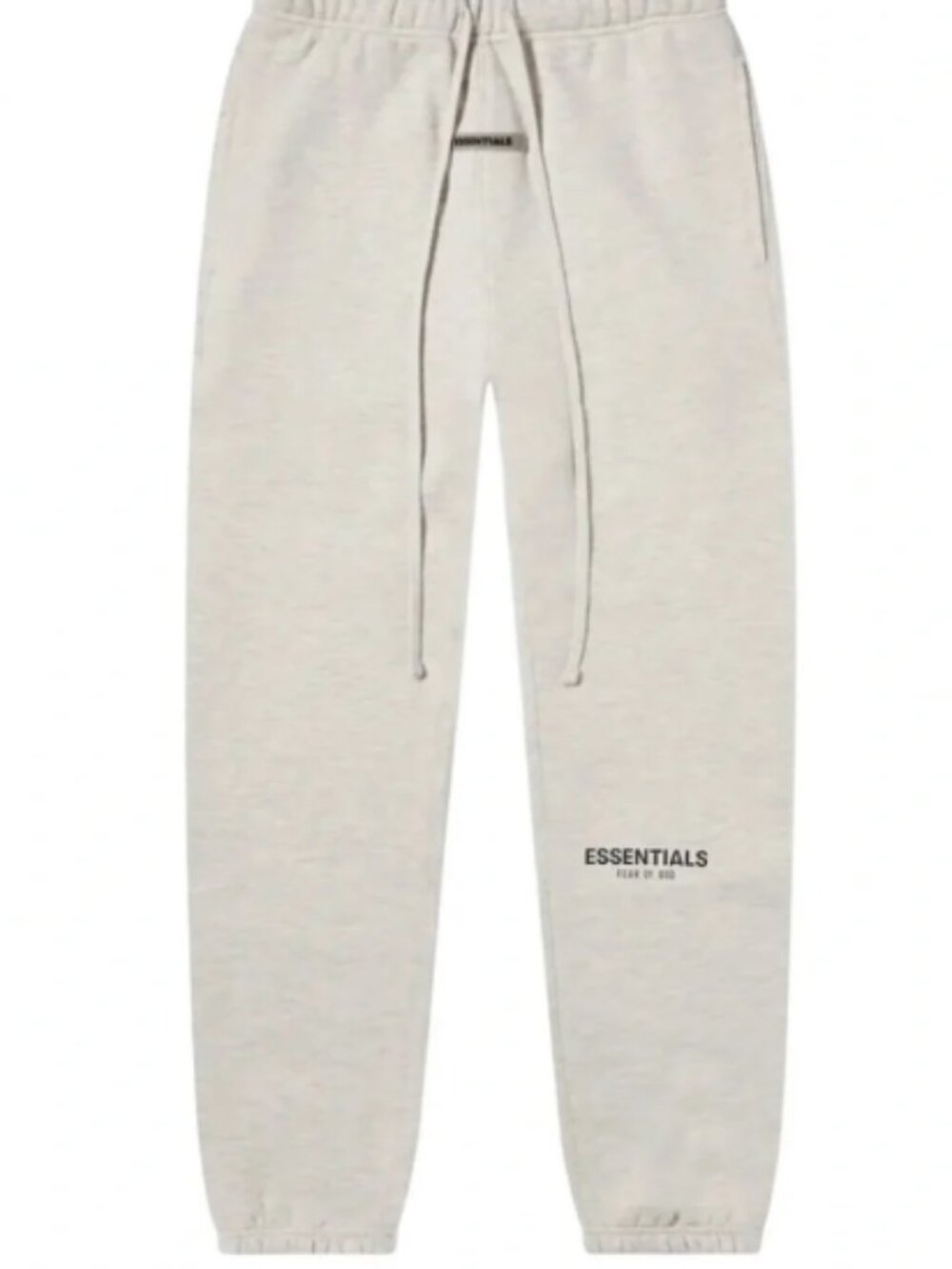 FEAR OF‎ GOD ESSENTIALS BLACK LOGO CUFF SWEATPANTS | LIGHT OAT Pants | NEW/NWT🔥
